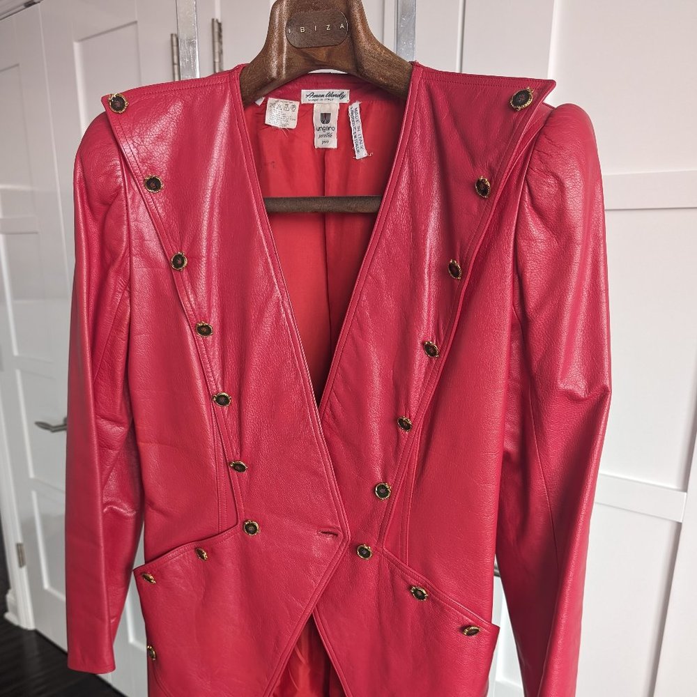 Emanuel  Ungaro vbintage leather jacket and Skirt
